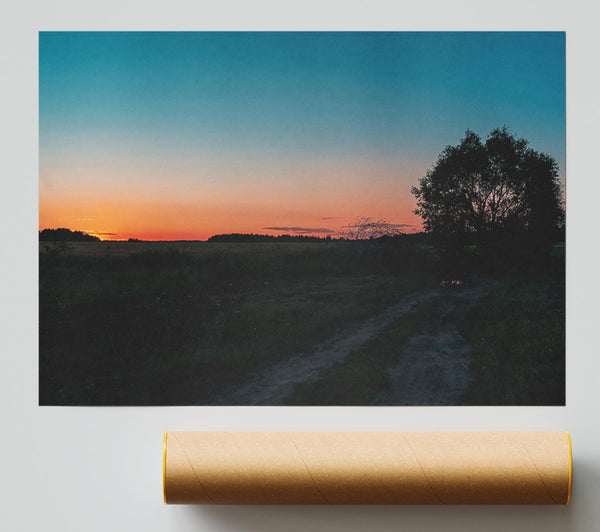 Pink Dusk Silhouette Giclee Print