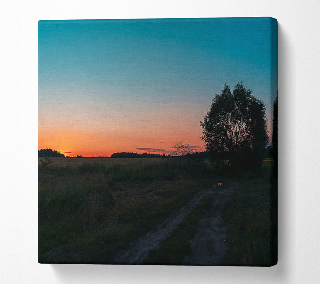  A Canvas Print of Pink Dusk Silhouette Canvas Print