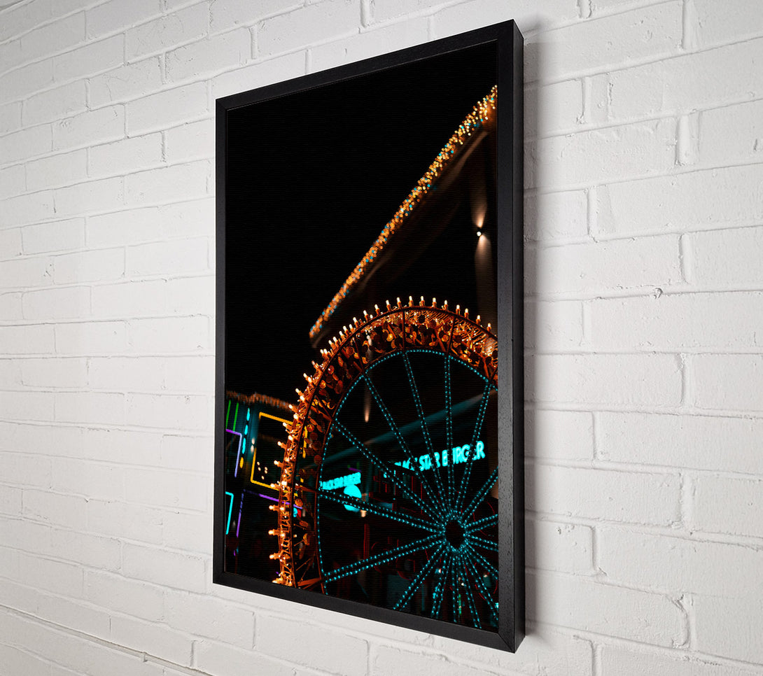  A Canvas Print of Blue Light Ferris Wheel Canvas Wall Art
