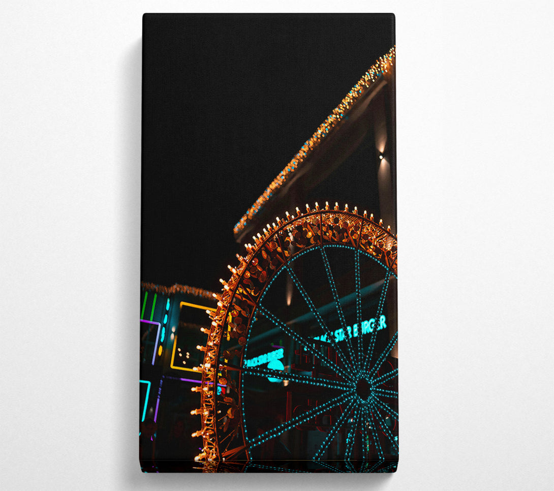  A Canvas Print of Blue Light Ferris Wheel Canvas Wall Art