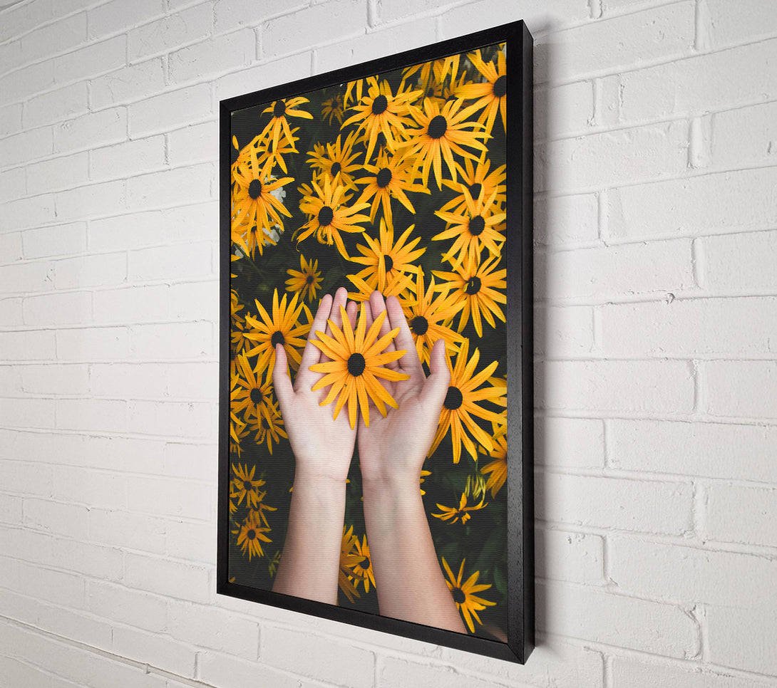  A Canvas Print of Golden Flower Hands Canvas Print