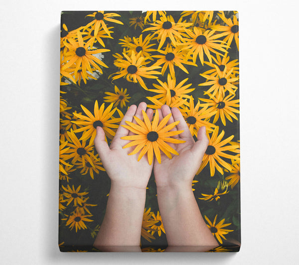  A Canvas Print of Golden Flower Hands Canvas Print