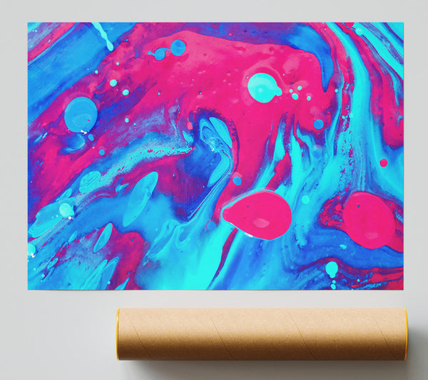 Pink And Blue Swirls Poster