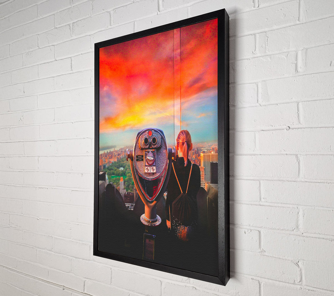  A Canvas Print of Orange Sunset Viewfinder Canvas Print