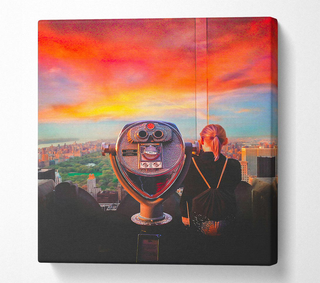  A Canvas Print of Orange Sunset Viewfinder Canvas Print