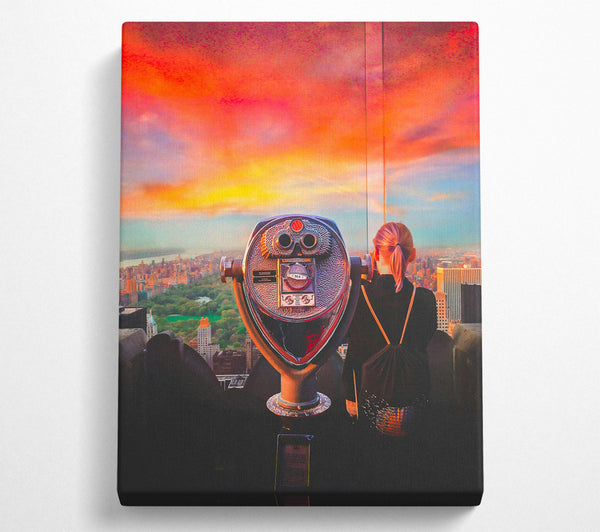  A Canvas Print of Orange Sunset Viewfinder Canvas Print