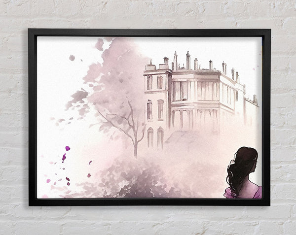 Romance Castle Watercolour Framed Print