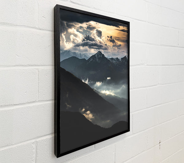 Gray Mountains In Mist