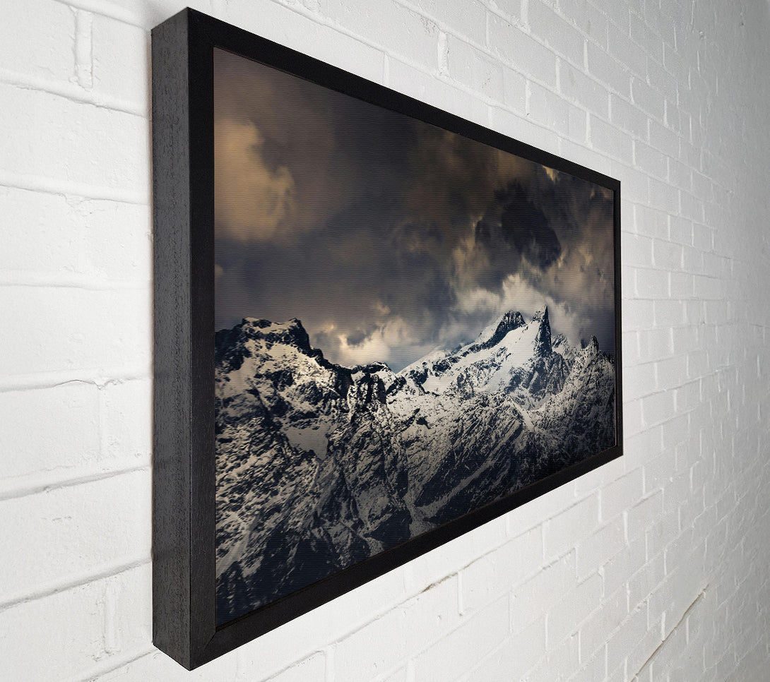  A Canvas Print of Gray Peaks Under Clouds Canvas Art