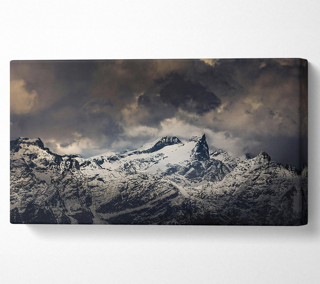  A Canvas Print of Gray Peaks Under Clouds Canvas Art
