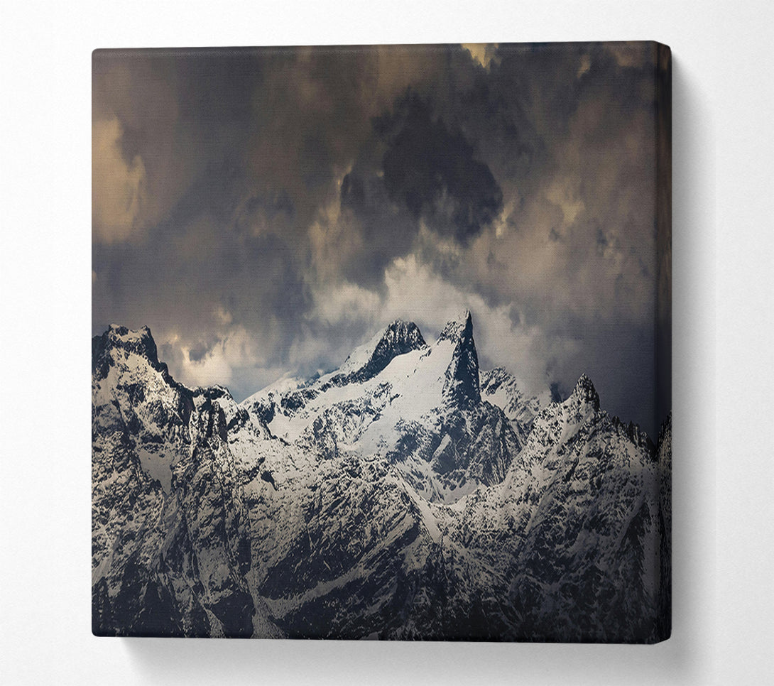  A Canvas Print of Gray Peaks Under Clouds Canvas Art