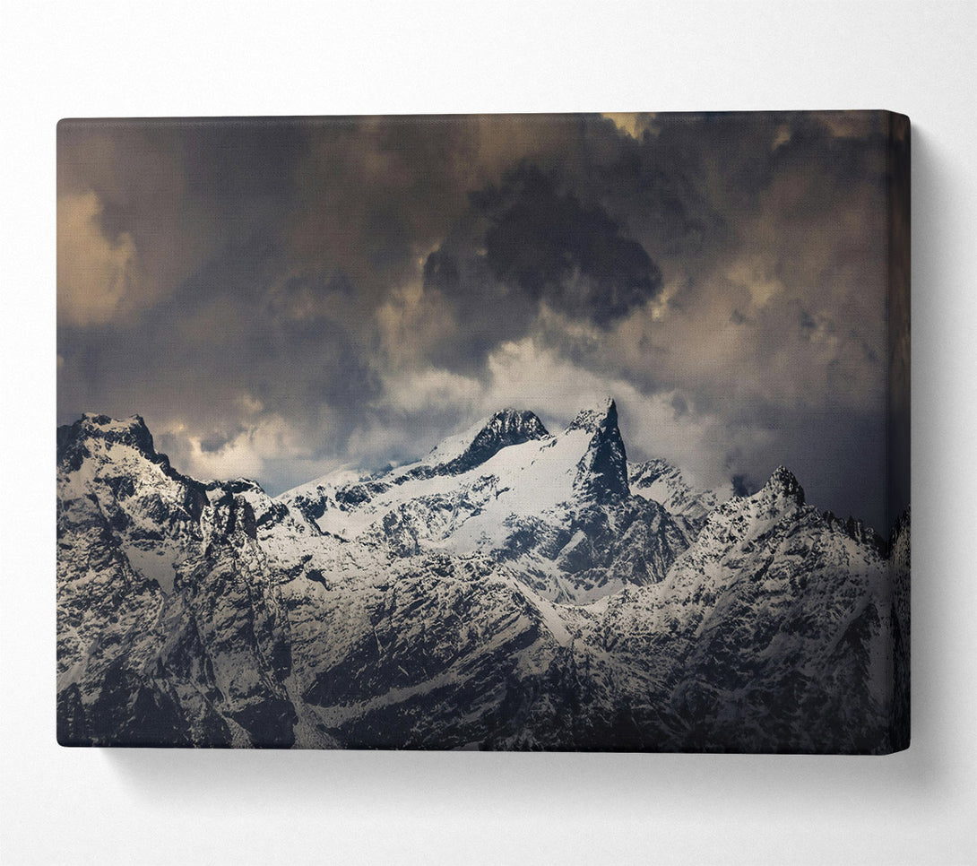  A Canvas Print of Gray Peaks Under Clouds Canvas Art
