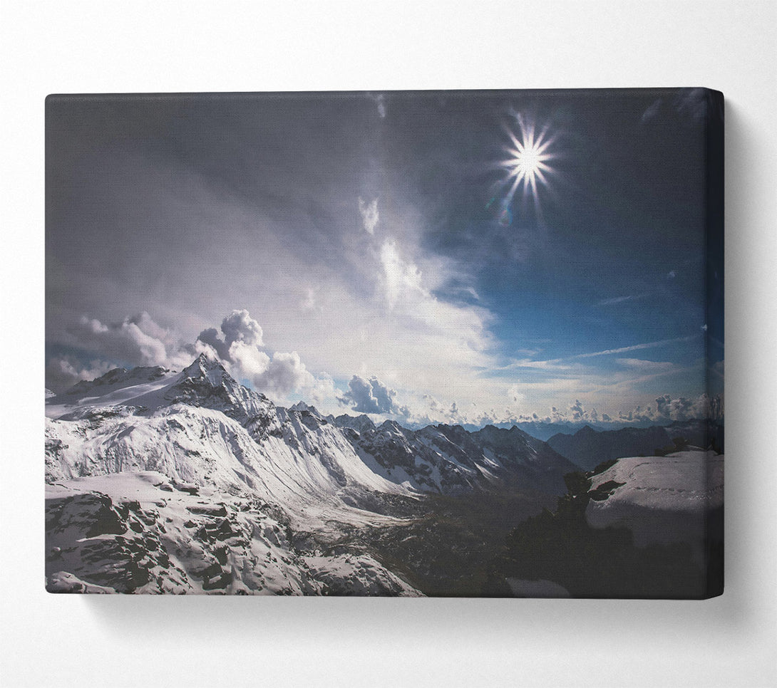  A Canvas Print of Blue Sky Mountain Range Canvas Wall Art