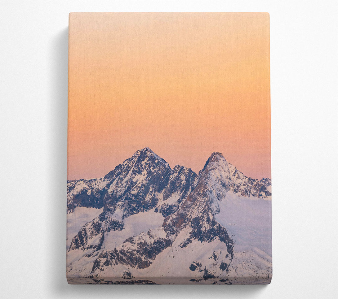  A Canvas Print of Peachy Mountain Peaks Canvas Wall Art