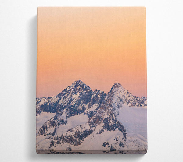  A Canvas Print of Peachy Mountain Peaks Canvas Wall Art