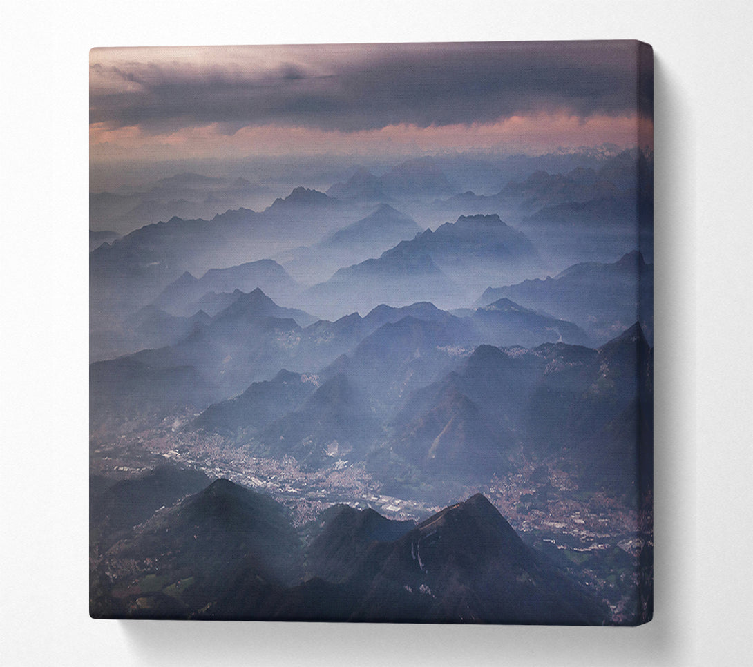  A Canvas Print of Blue Haze Mountains Canvas Art