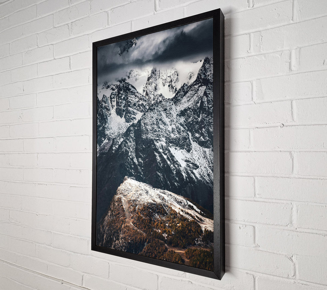  A Canvas Print of Black & White Peaks Canvas Art