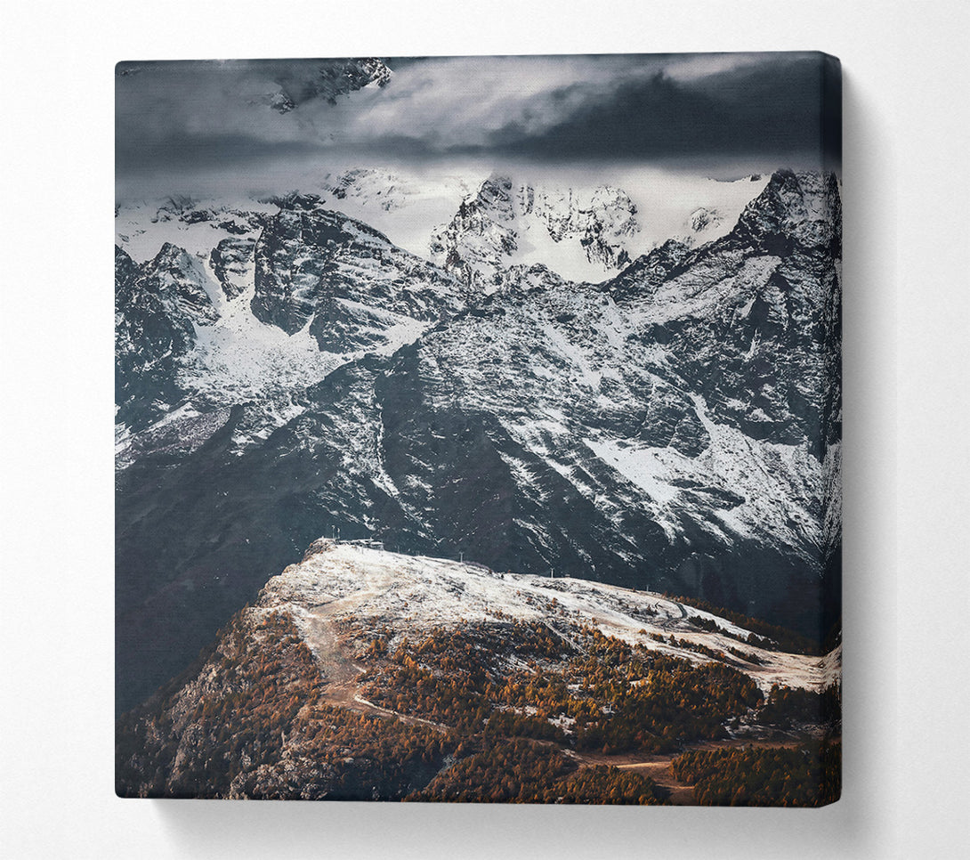  A Canvas Print of Black & White Peaks Canvas Art