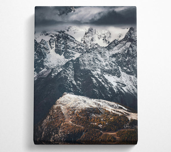  A Canvas Print of Black & White Peaks Canvas Art