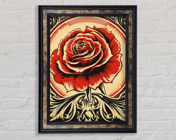 Rose Retro Framed Print