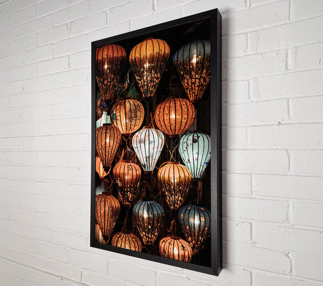  A Canvas Print of Illuminated Orange Lanterns Canvas Print