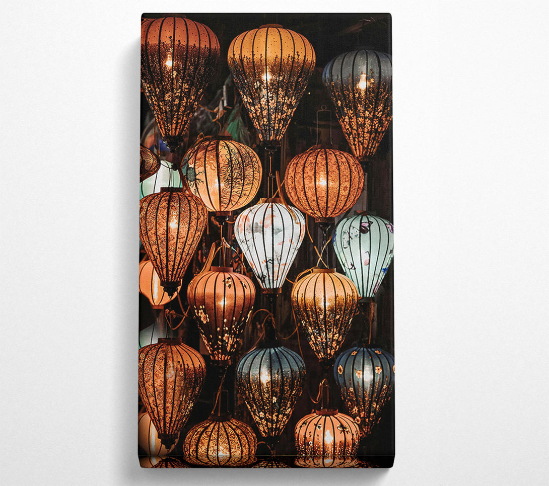  A Canvas Print of Illuminated Orange Lanterns Canvas Print