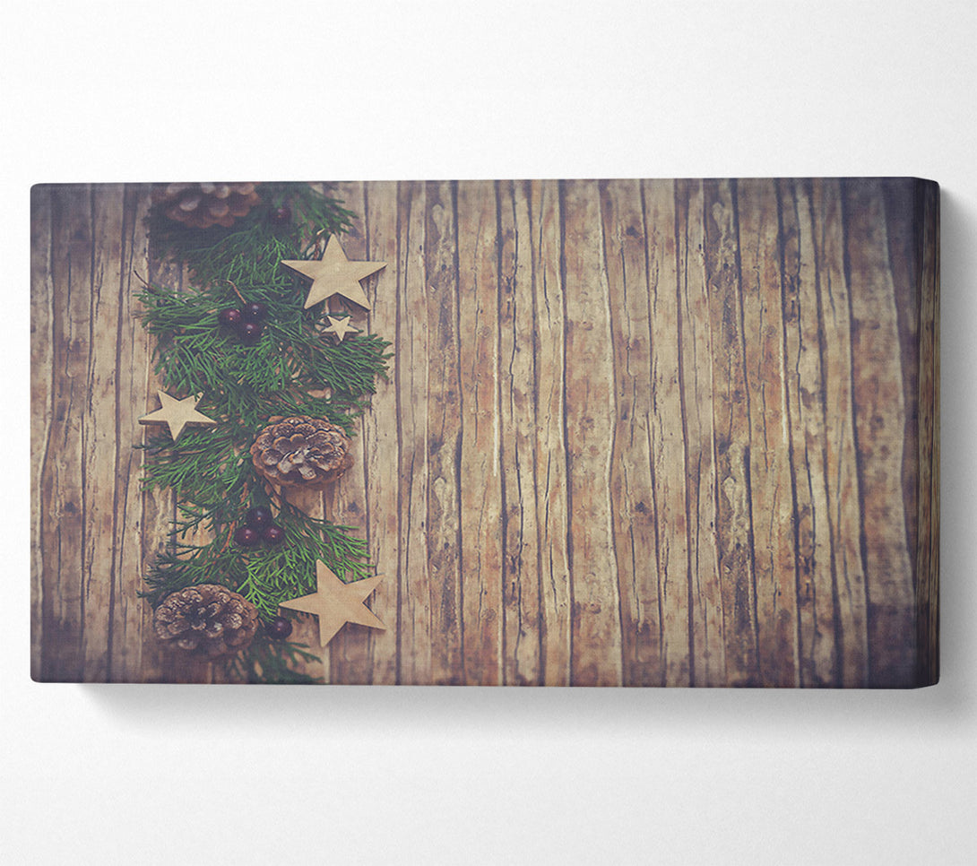  A Canvas Print of Brown Wooden Garland Canvas Wall Art