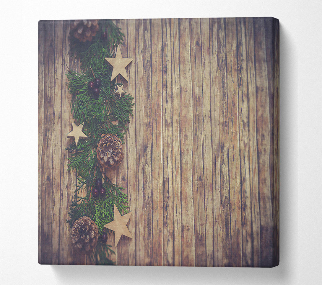  A Canvas Print of Brown Wooden Garland Canvas Wall Art