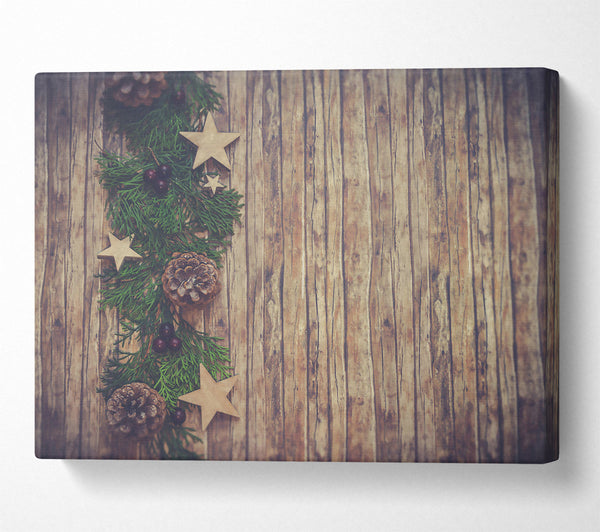  A Canvas Print of Brown Wooden Garland Canvas Wall Art