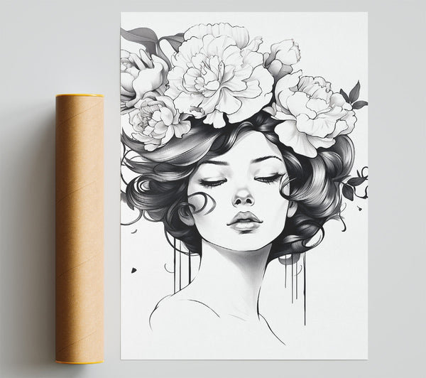 Roses In The Hair Print