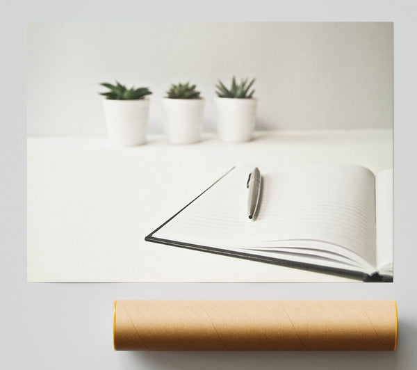 White Page And Pen Poster