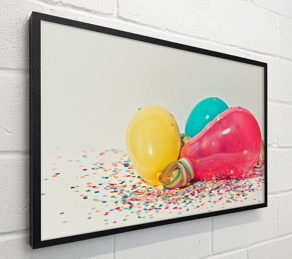 Pink Balloons And Confetti