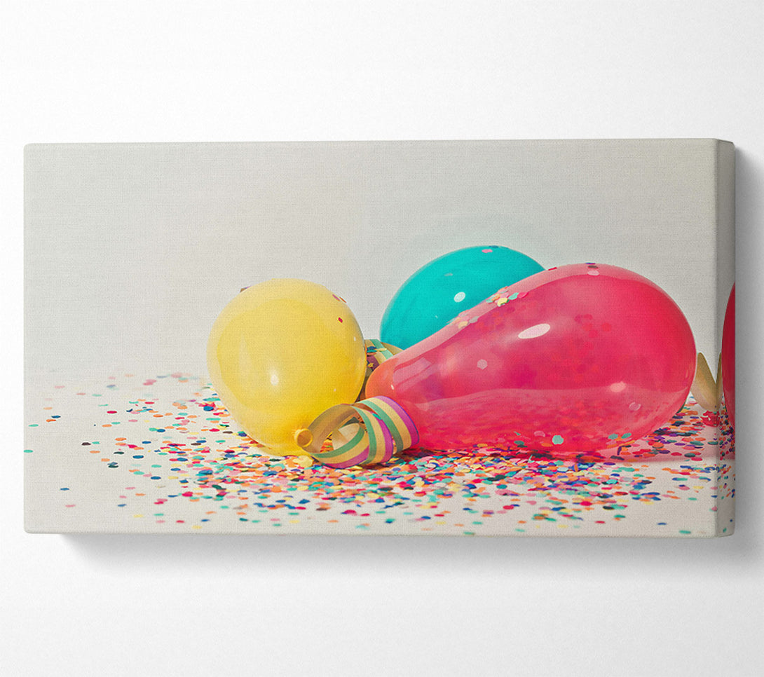  A Canvas Print of Pink Balloons And Confetti Canvas Art