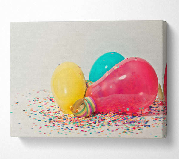  A Canvas Print of Pink Balloons And Confetti Canvas Art