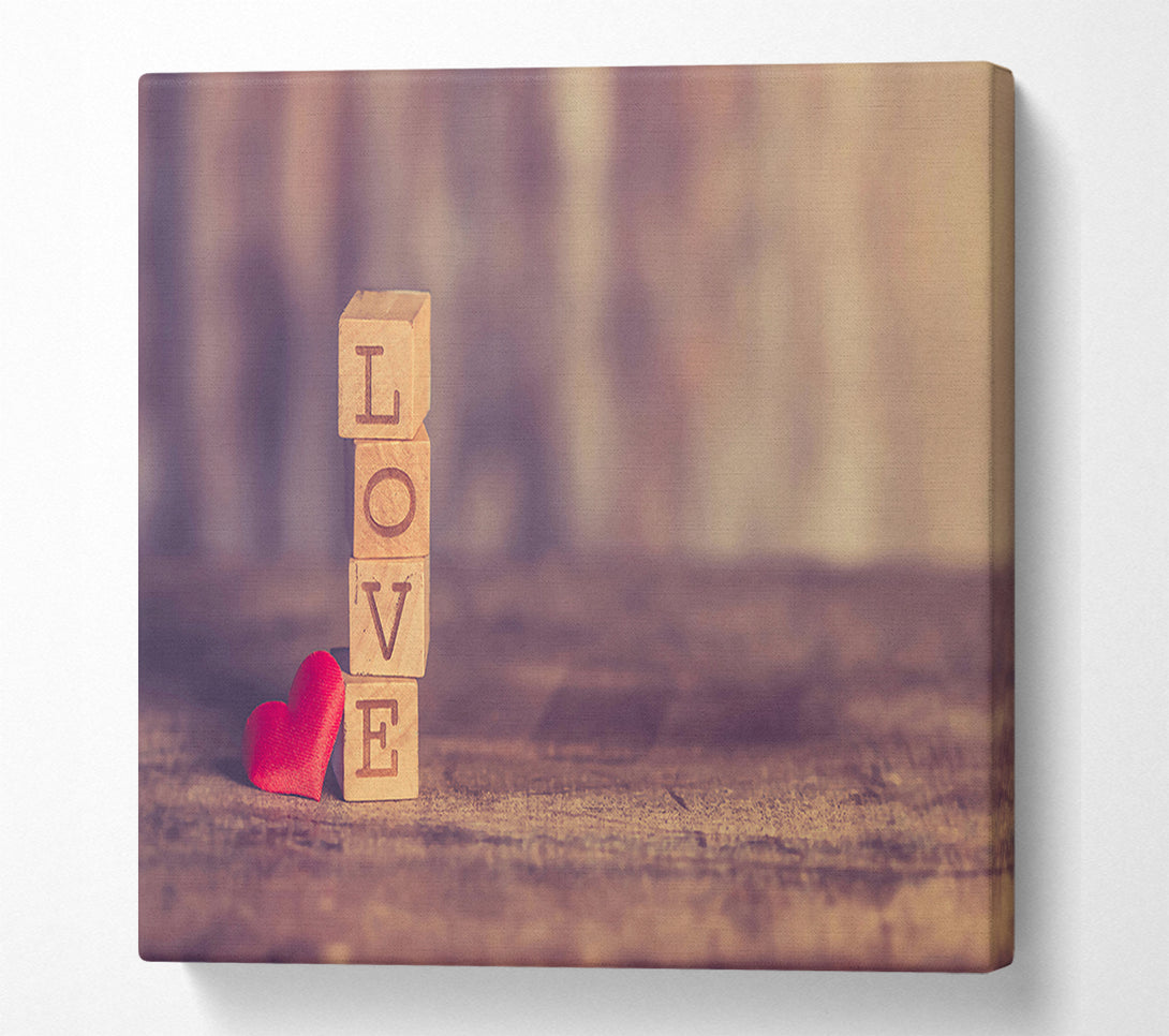  A Canvas Print of Warm Wooden Love Canvas Print