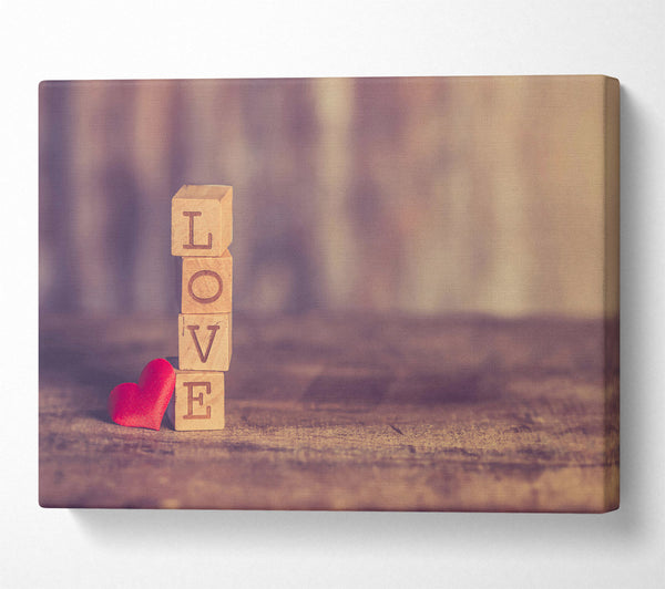  A Canvas Print of Warm Wooden Love Canvas Print