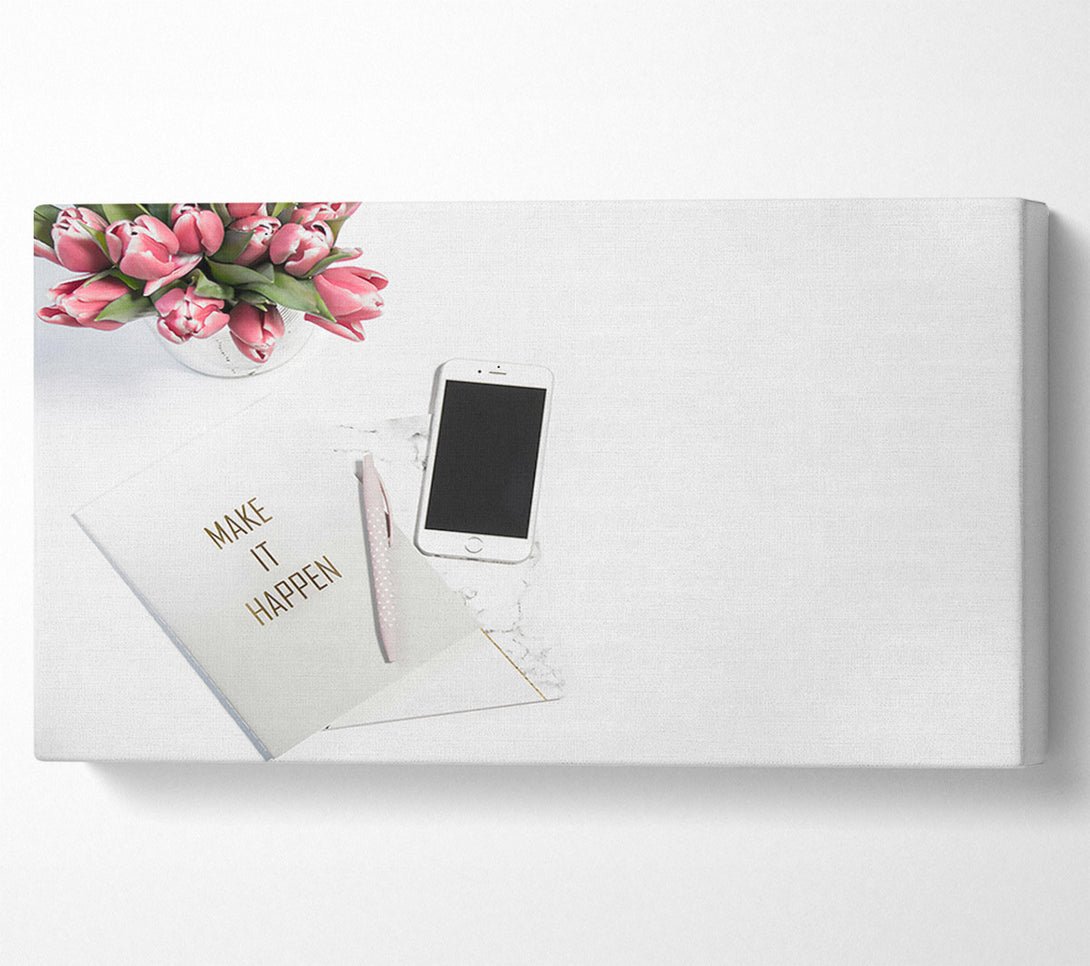  A Canvas Print of Pink Floral Goals Canvas Art