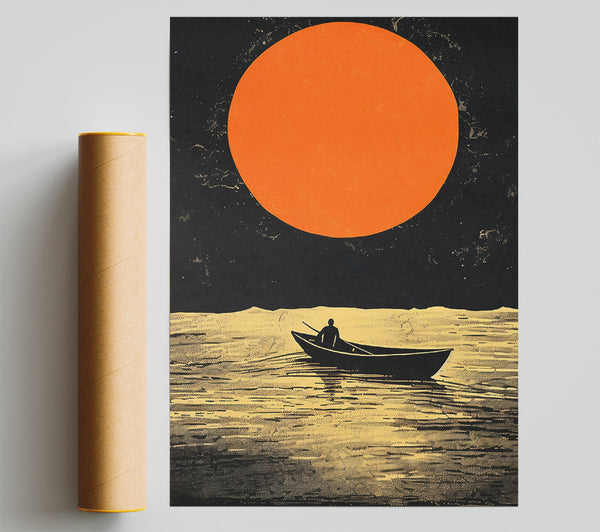 Rowing Into The Sunset Giclee Print