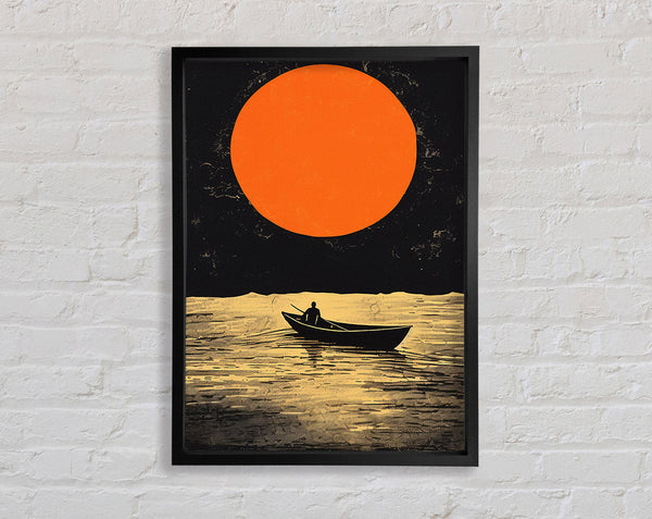 Rowing Into The Sunset Framed Print