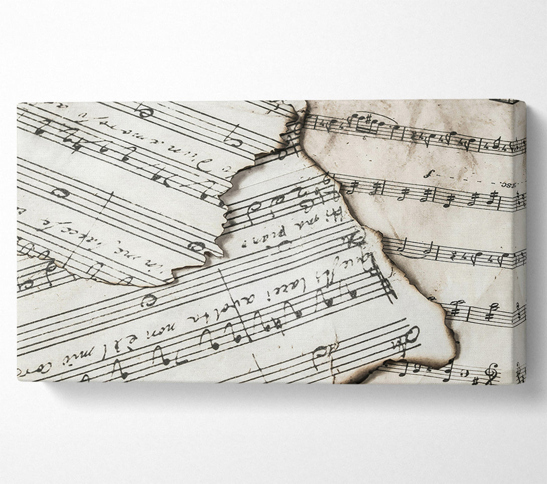  A Canvas Print of Ivory Tattered Notes Canvas Art
