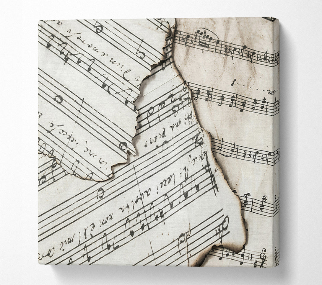  A Canvas Print of Ivory Tattered Notes Canvas Art