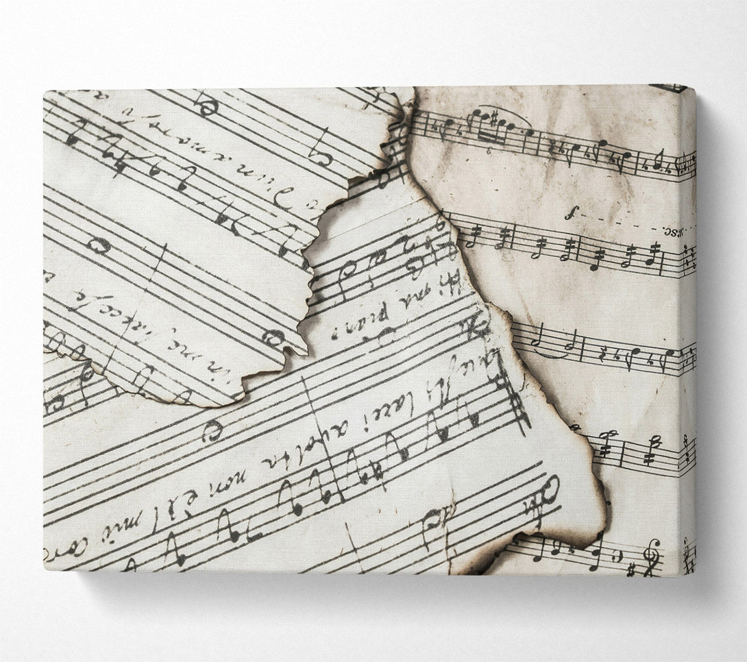  A Canvas Print of Ivory Tattered Notes Canvas Art