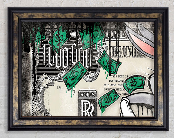 Running With The Cash Framed Print