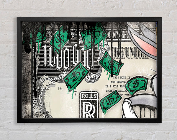 Running With The Cash Framed Print