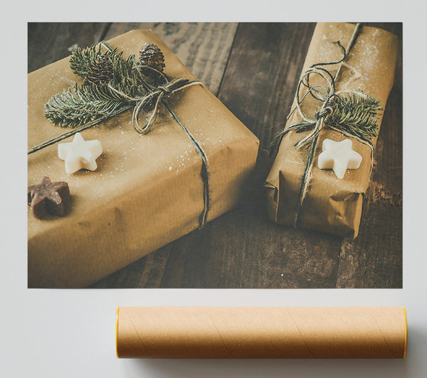 Brown Wrapped Gifts Print