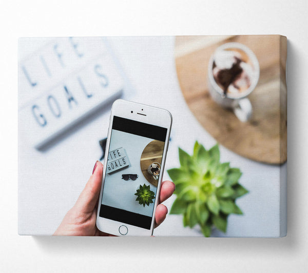  A Canvas Print of White Life Goals Canvas Art
