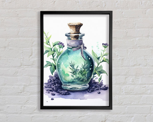 Sage Potion Watercolour Framed Print