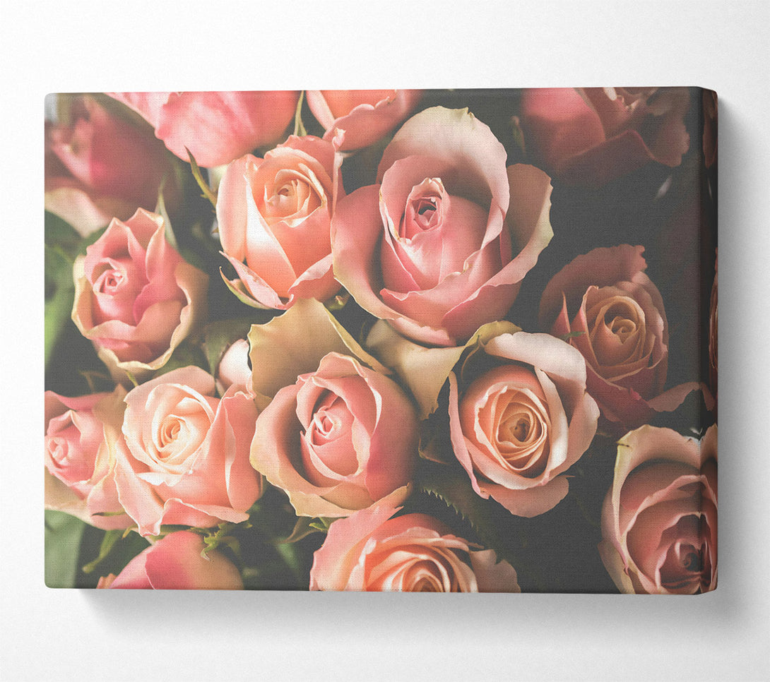  A Canvas Print of Blush Rose Bouquet Canvas Wall Art