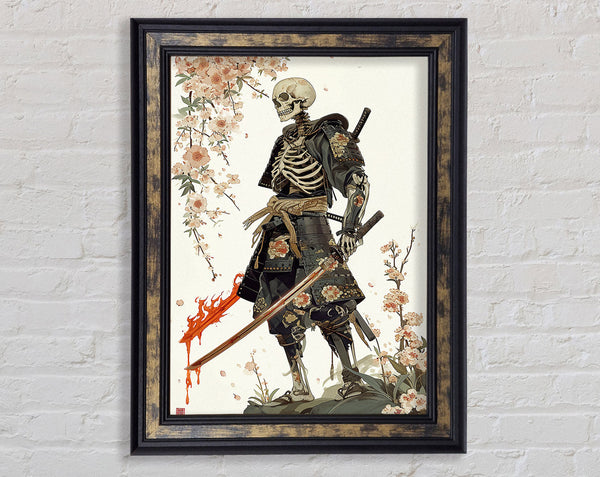 Samurai Skeleton Framed Print