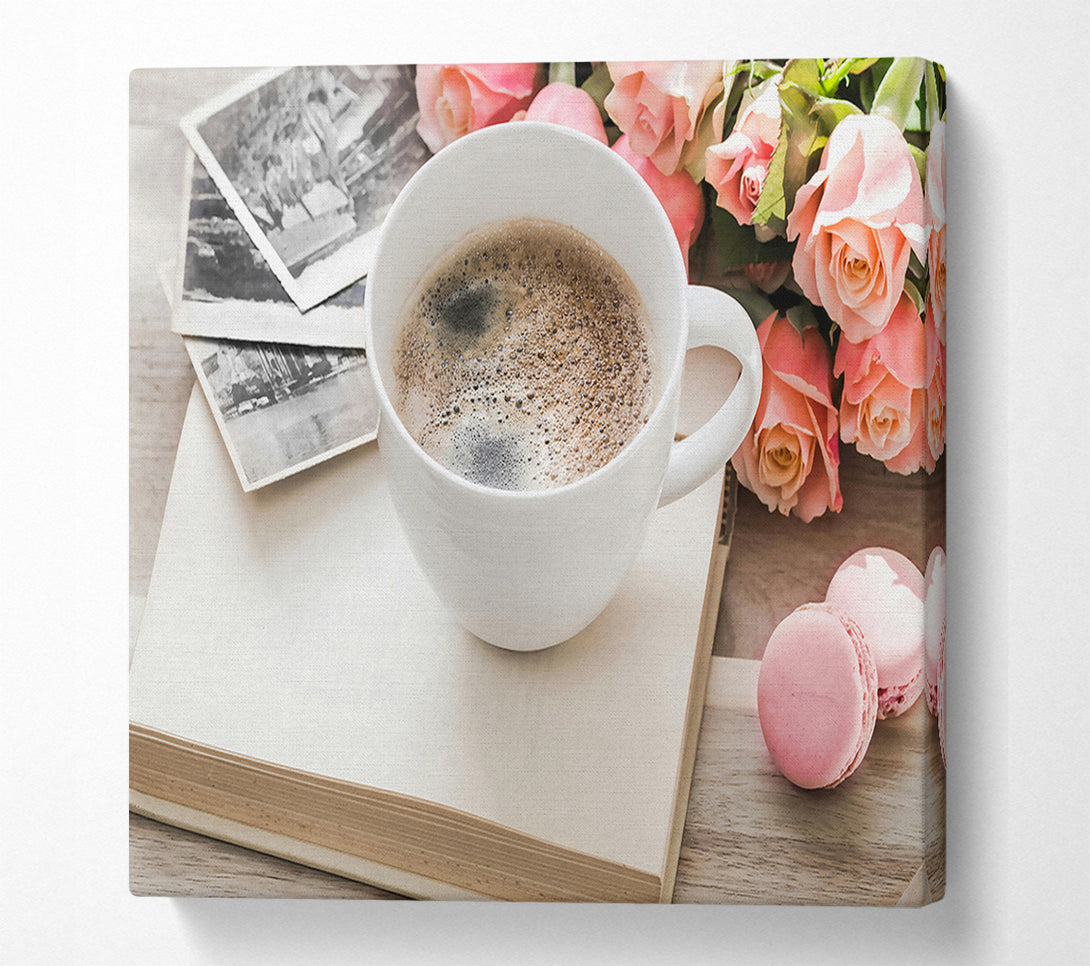  A Canvas Print of Pink Coffee Memories Canvas Print